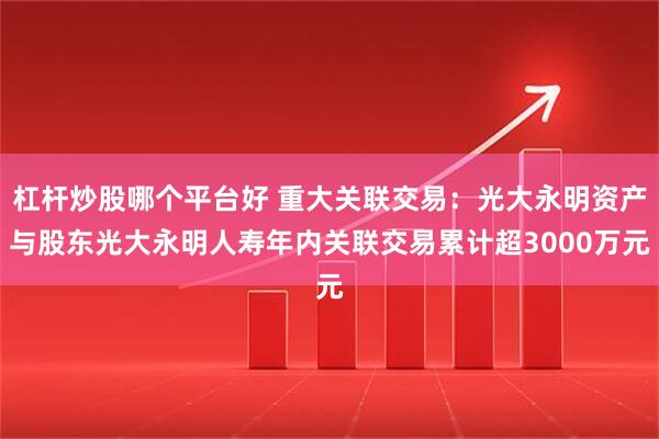 杠杆炒股哪个平台好 重大关联交易：光大永明资产与股东光大永明人寿年内关联交易累计超3000万元